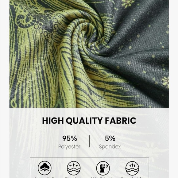 Green Harem High Waist Yoga Boho Trousers with Pockets - Picture 8 of 9